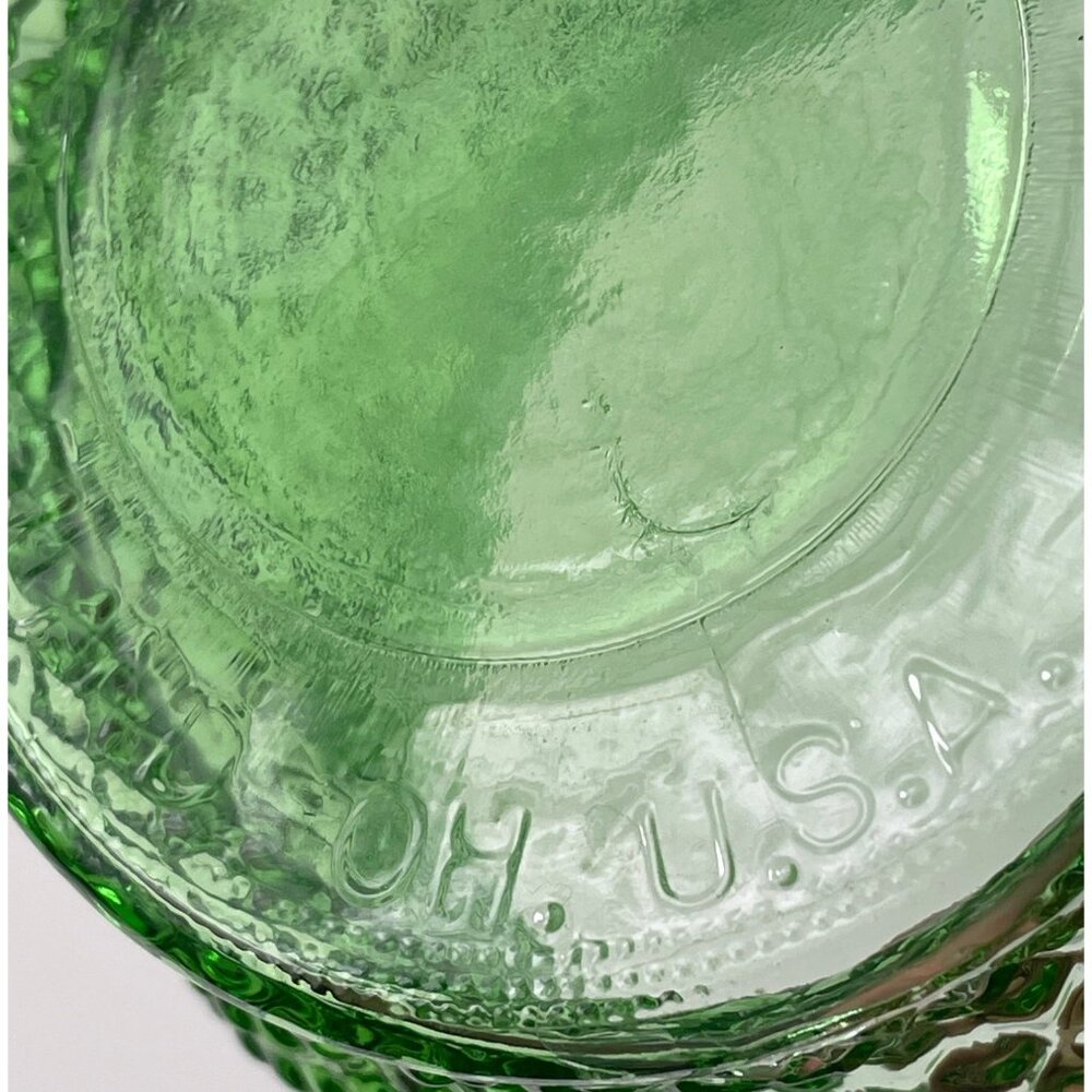 EO Brody Co 4" High Green Glass Vase Diamond Pattern - Picture 8 of 11